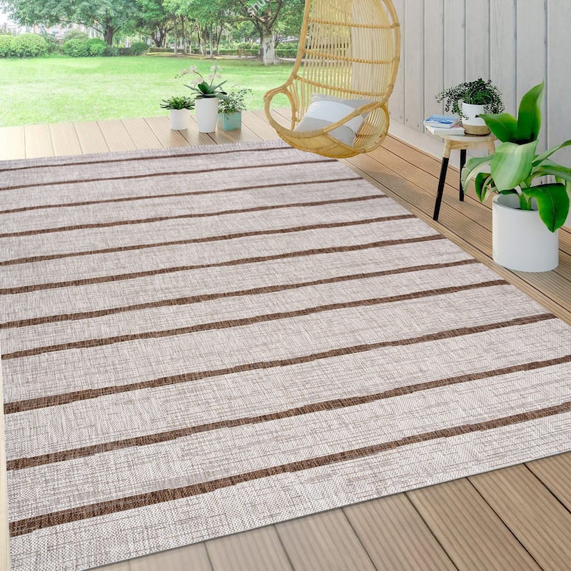 JONATHAN Y Andratx Berber Stripe Indoor/Outdoor Area Rug