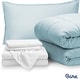 preview thumbnail 18 of 79, Bare Home Bed-in-a-Bag Down Alternative Comforter & Sheet Set Light Blue/White - Twin XL
