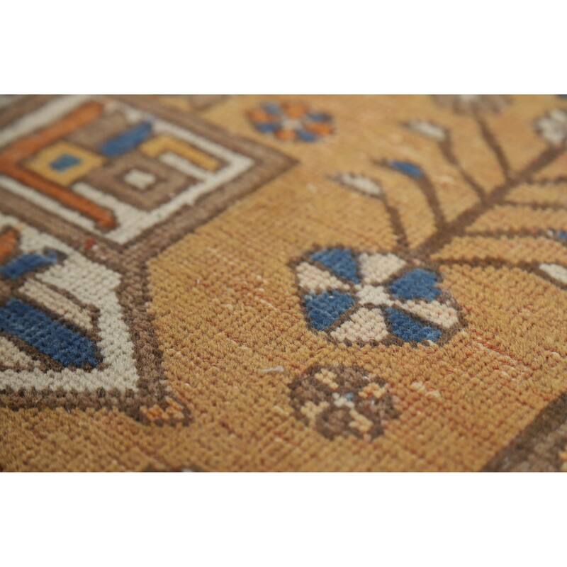 Hand Knotted Oriental 100% Wool Carpet Traditional Floral Brown Gharajeh Area Rug - 5' 6'' X 3' 9''