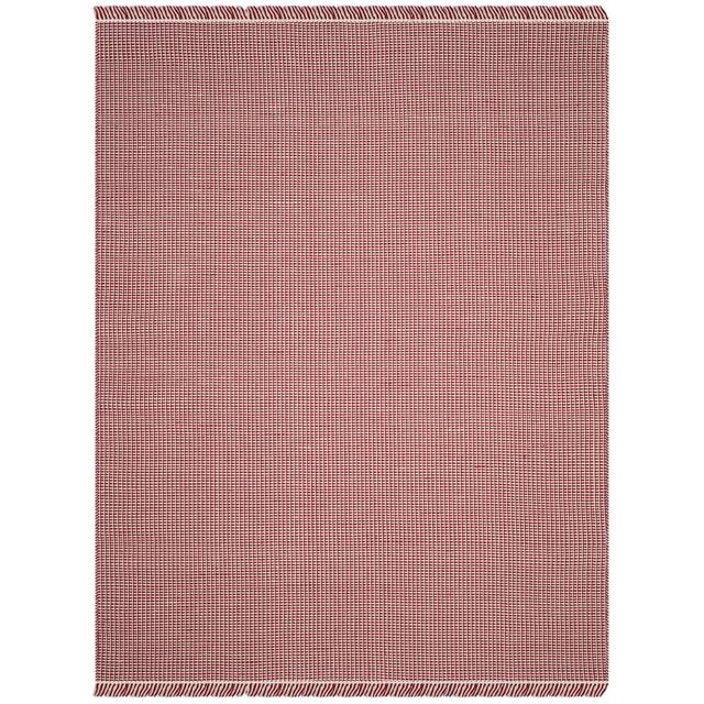 SAFAVIEH Handmade Montauk Rukhsana Flatweave Cotton Fringe Rug - 10' x 14' - Ivory/Red