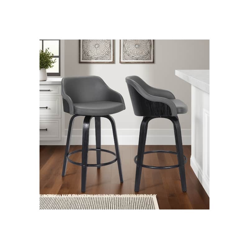Contemporary Swivel Bar Stool with Modern Design, Comfortable Counter Height Seating and 360 Degree Rotation