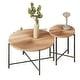 preview thumbnail 20 of 22, Crafted Wood Radial Pattern Coffee Table Set