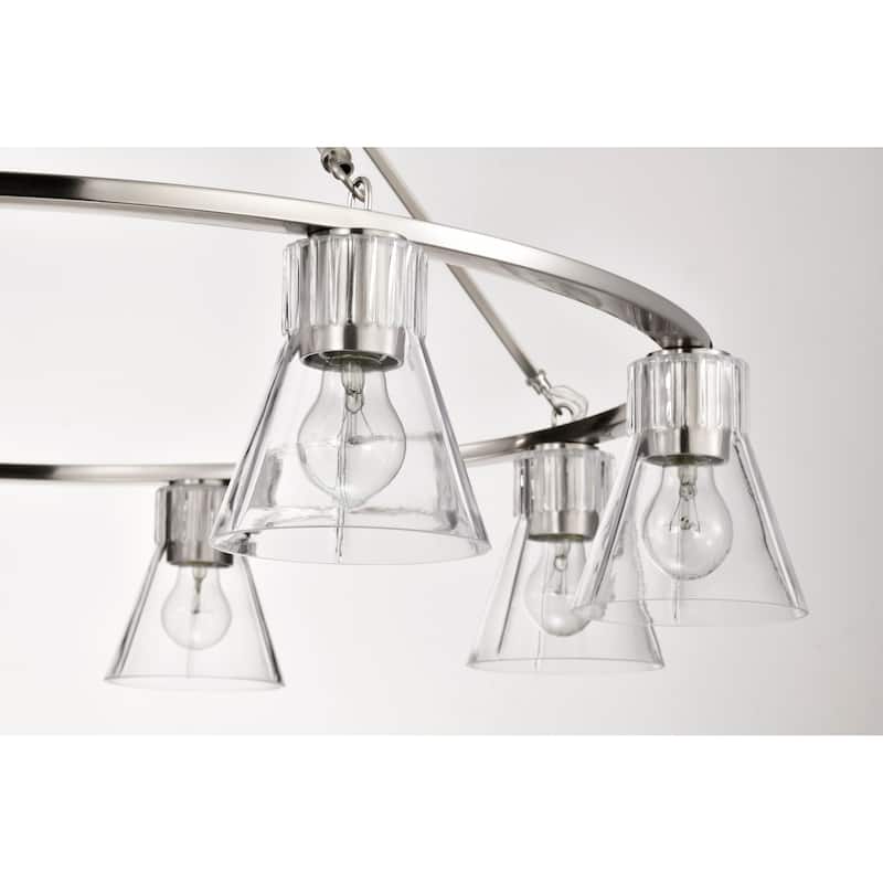 Gianna 8 Light Chandelier Brushed Nickel Finish Clear Glass - Brushed Nickel
