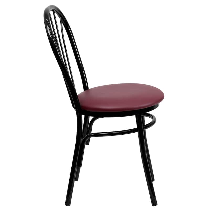 2 Pack Fan Back Metal Chair - Vinyl Seat - 16"W x 20"D x 34.5"H - 16"W x 20"D x 34.5"H