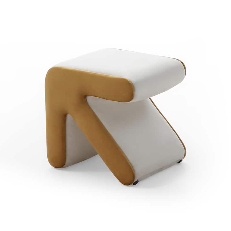 Modern Creative Upholstered Velvet Stool Ottoman - Beige