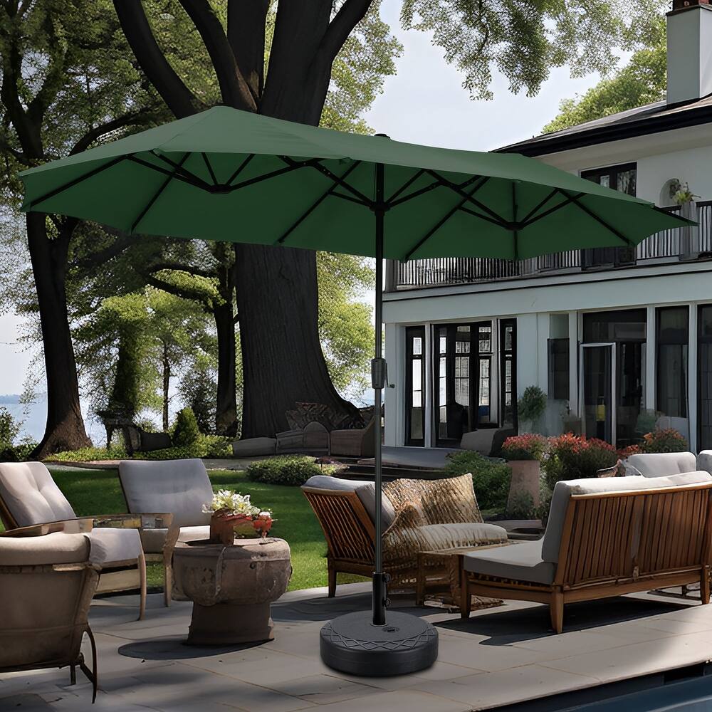 Autlaycil 13 ft Patio Umbrella with Crank Outdoor Umbrella with Base