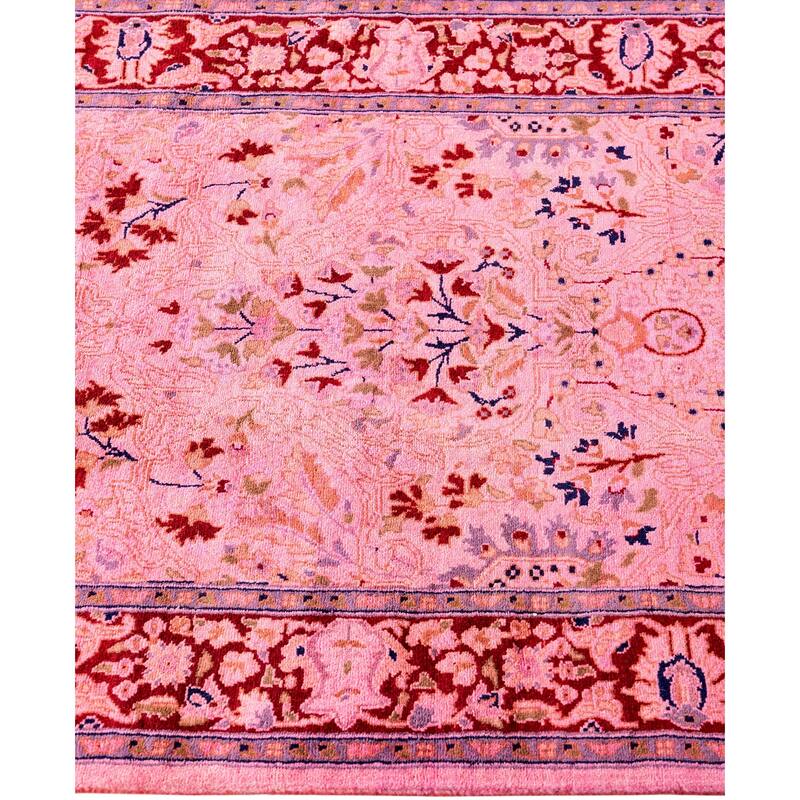 Overdyed One-of-a-Kind Hand-Knotted Runner Rug - Pink - 2' 7" x 18' 1"