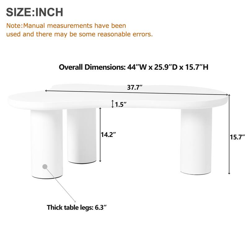 Cloud Coffee Table with 3 Sturdy Leg