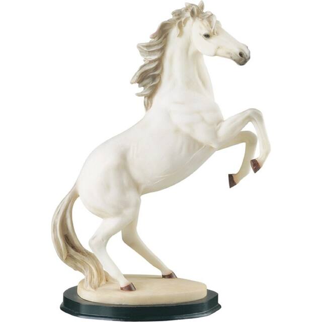 Q-Max 14"H White Mustang Standing Figurine Horse Statue