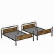 preview thumbnail 9 of 37, Metal Bunk Bed Retro Black Bed Frame with Ladder and Guardrail, Industrial Detachable Bunkbeds Convertible 2 Platform Beds