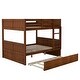 preview thumbnail 16 of 46, Hot Sale Trundle Bed, Convertible Full Over Full Bunk Bed with Pull-Out Twin Trundle, Safety Rails, Ladder, Pine Wood Frame