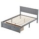 preview thumbnail 12 of 14, Full Size Platform Bed with Under-bed Drawers and Extra Legs for Stability, White