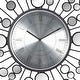 preview thumbnail 5 of 5, Black Metal Radial Starburst Decorative Wall Clock with Mirrored Accents - 26"D