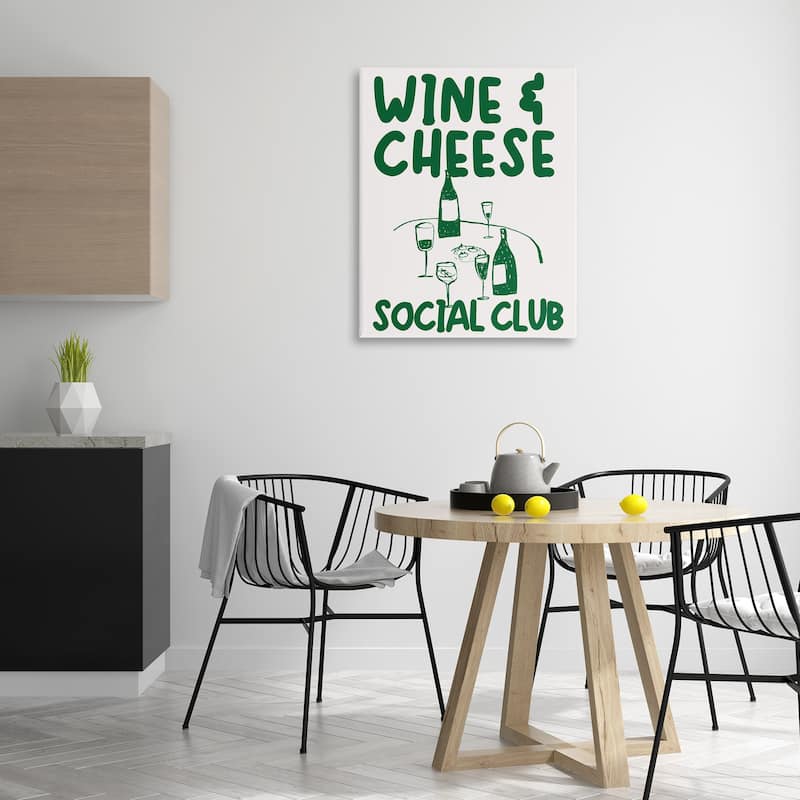 Stupell Wine & Cheese Social Club Canvas Wall Art Design By House of Lulu