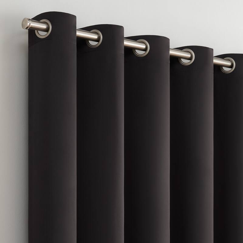 Eclipse Blackout Curtains, Darrell Thermaweave Grommet Extra Wide Curtains, Sliding Door Curtains 84 in x 100 in