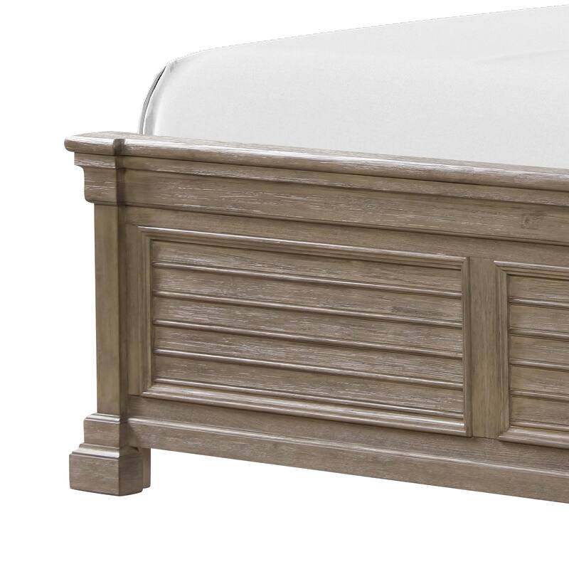 Furniture of America Wacine Weathered Grey Solid Wood Shuttered Panel Bed