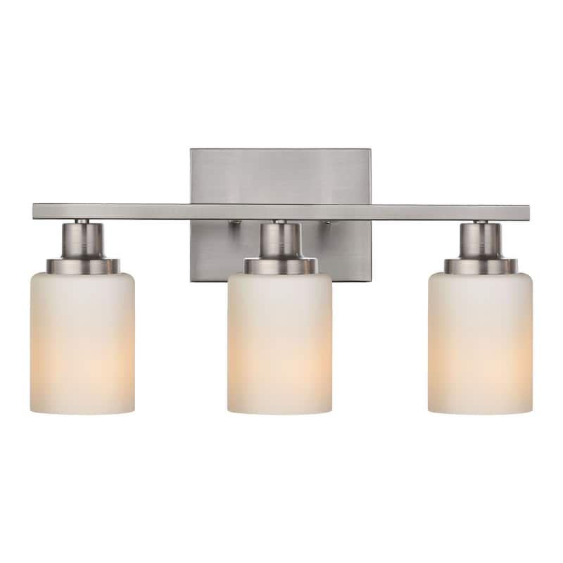 3-Light Bathroom Light Fixtures Brushed Brass 6-Light Bathroom Vanity Light, Bathroom Lights Over Mirror with Milky Glass Shade - Black