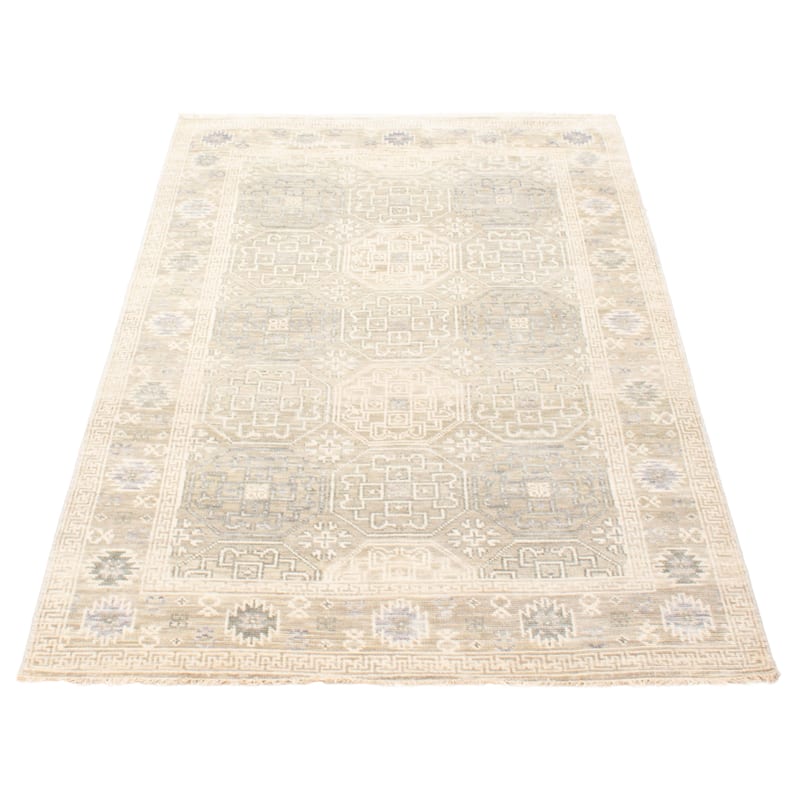 ECARPETGALLERY Hand-knotted Mamluk Grey Wool Rug - 5'2 x 7'9