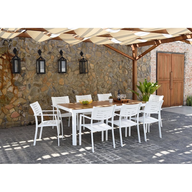 Amazonia Grard 9pc Outdoor Patio Dining Set - 9 Piece - White