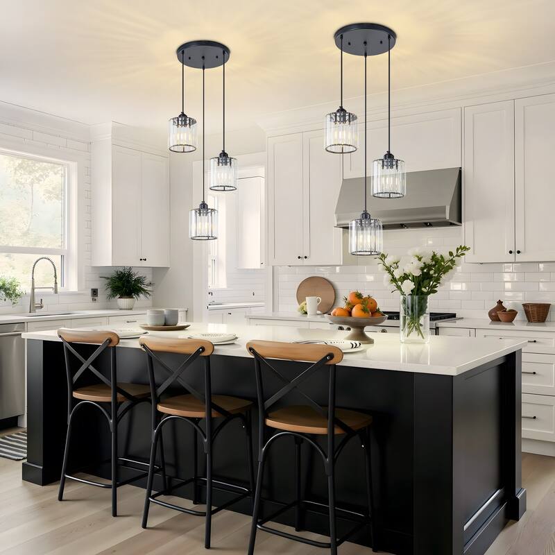 Starsky 3-Light Modern Linear / Cluster Pendant Light with Glass Shade