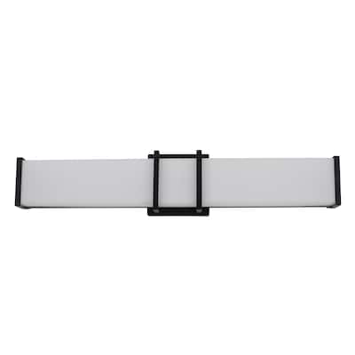 Porch & Den Squire Acrylic/ Matte Black Finish LED Vanity Light