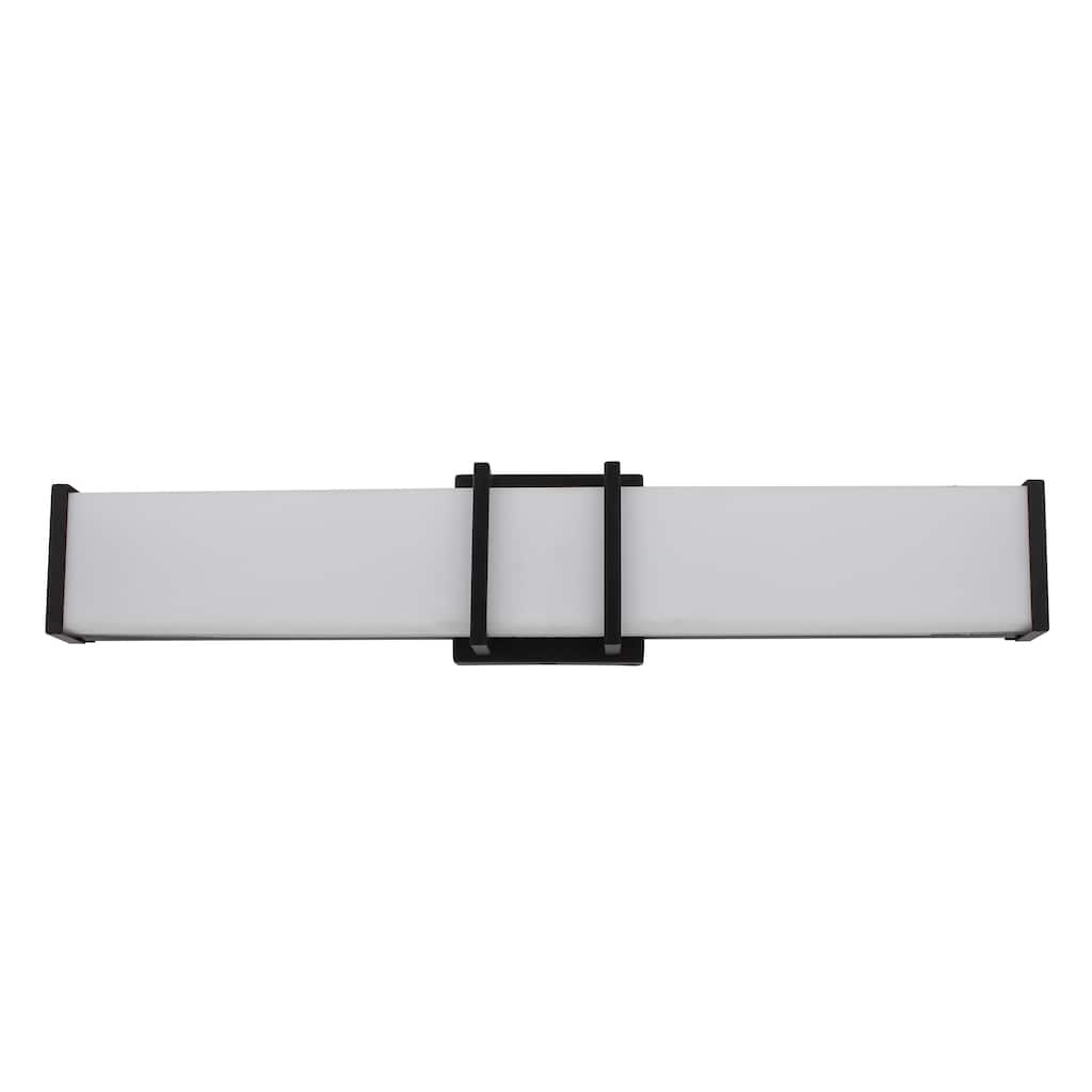 Porch & Den Squire Acrylic/ Matte Black Finish LED Vanity Light