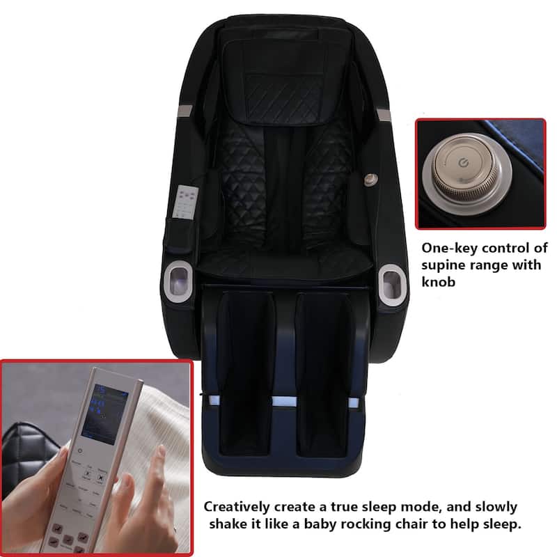 Full Body Massage Chair Zero Gravity Recliner with Bluetooth Speaker - Black