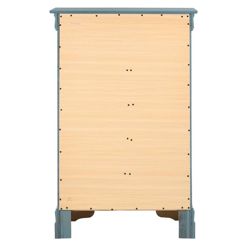 Wooden 5-Drawer Bedroom Chest - 48" - Blue