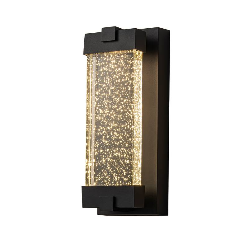 1-Light Crystal Outdoor Integrated LED Bulbble Glass Wall Sconce