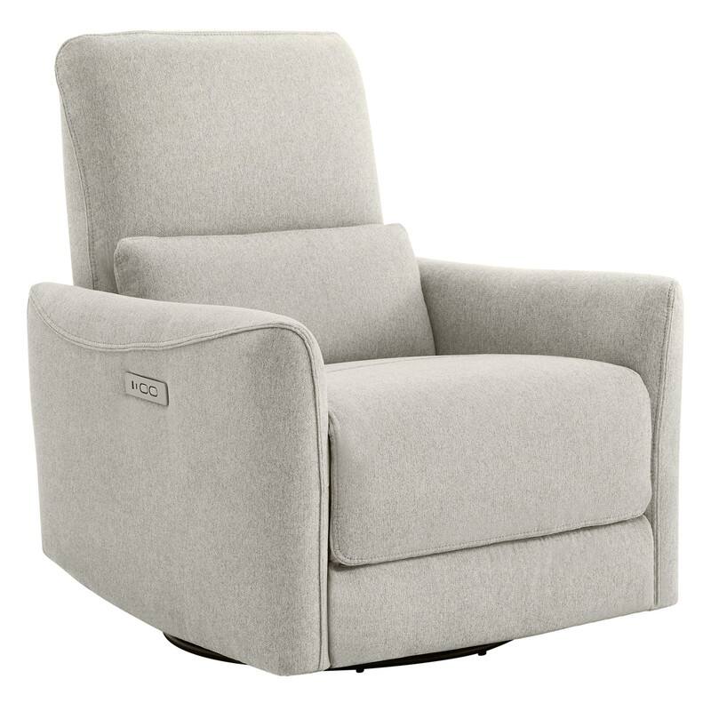 Spruce & Spring Asher Power Swivel Glider Recliner - Dove Grey-Fabric-Single