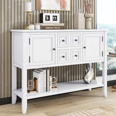 Cambridge Series Ample Storage Vintage Console Table with Four Small Drawers