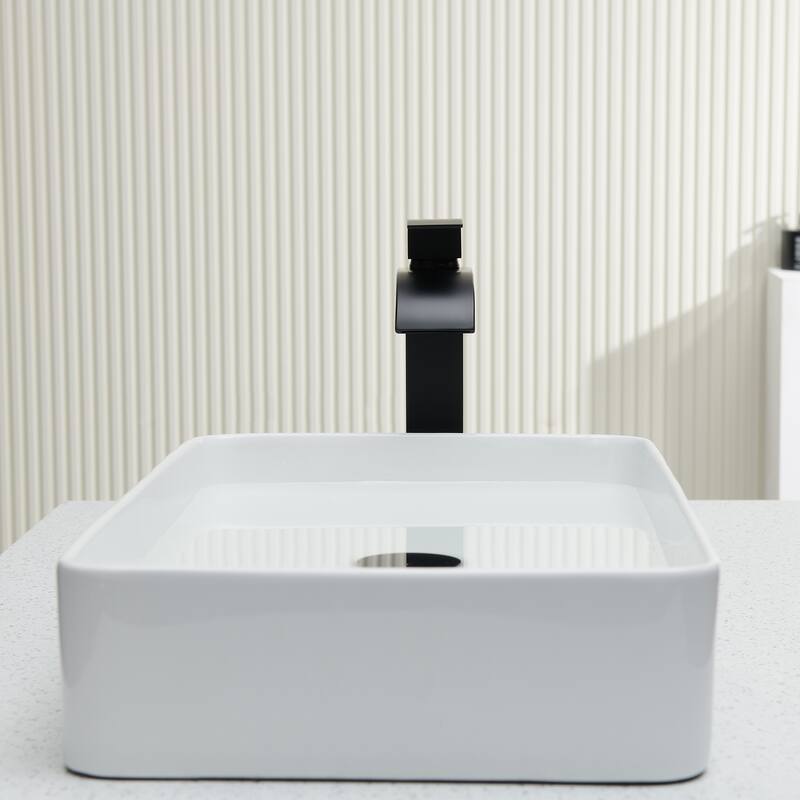 Single Handle Single Hole Tall Vessel sink Faucet with Deckplate Included