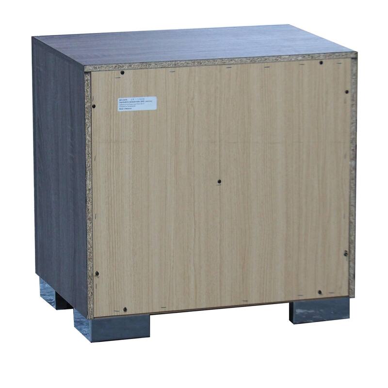 Advanced Stylish Oak-Gray Suave Nightstand with 2 Spacious Drawers