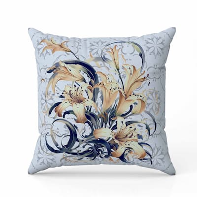 Lily Legends Faux Suede Reversible Throw Pillow Blue and Chestnut