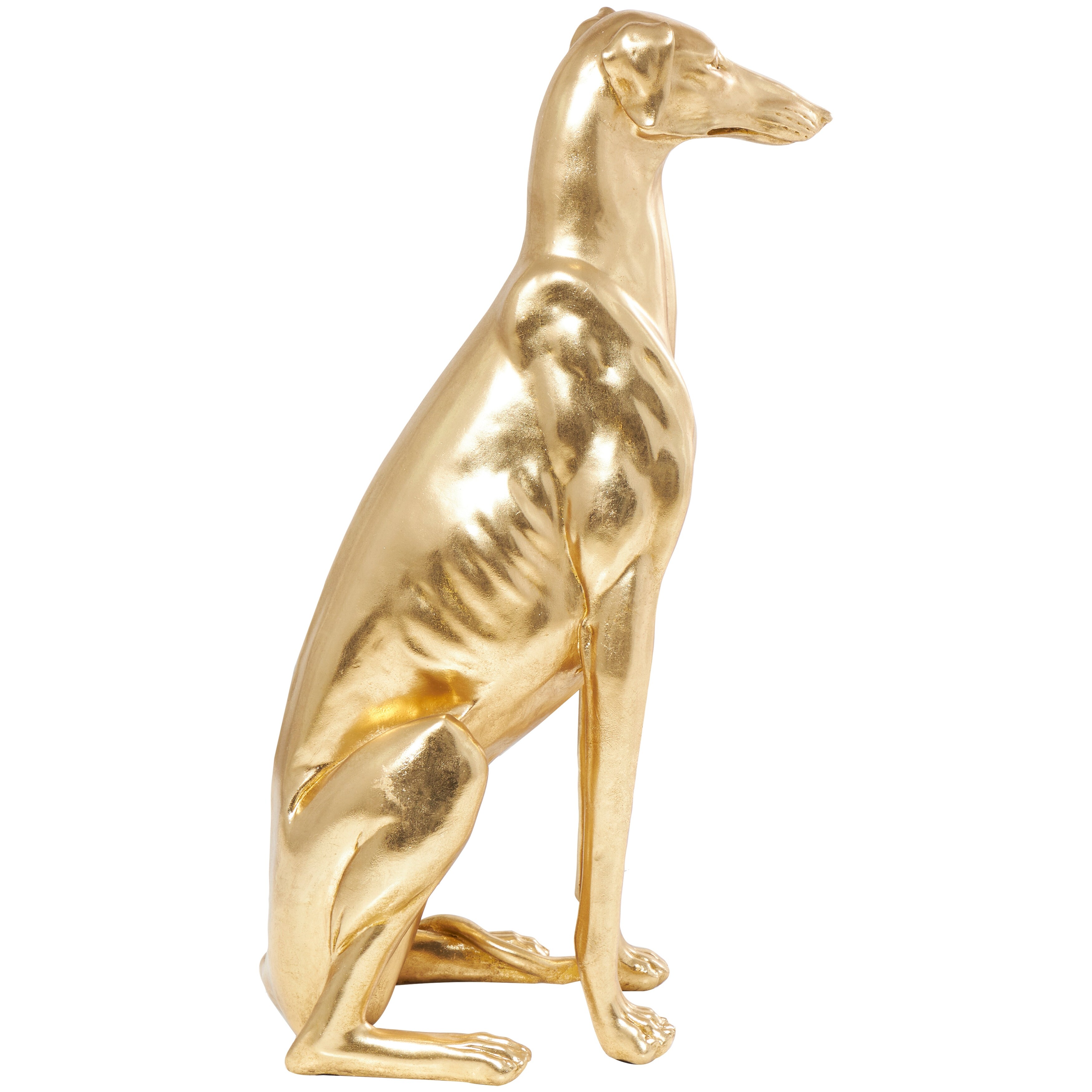 Gold Resin Sitting Greyhound Dog Decorative Sculpture