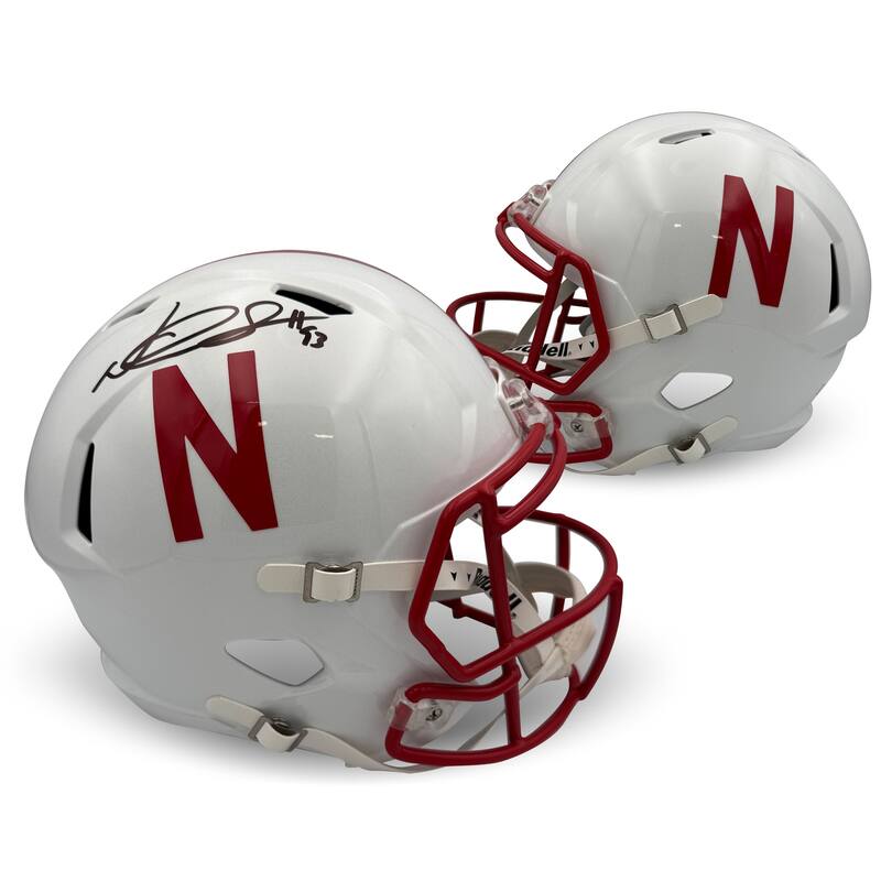 Ndamukong Suh Autographed Nebraska Cornhuskers Signed Football Full Size Replica Helmet Beckett COA - 8' x 11'