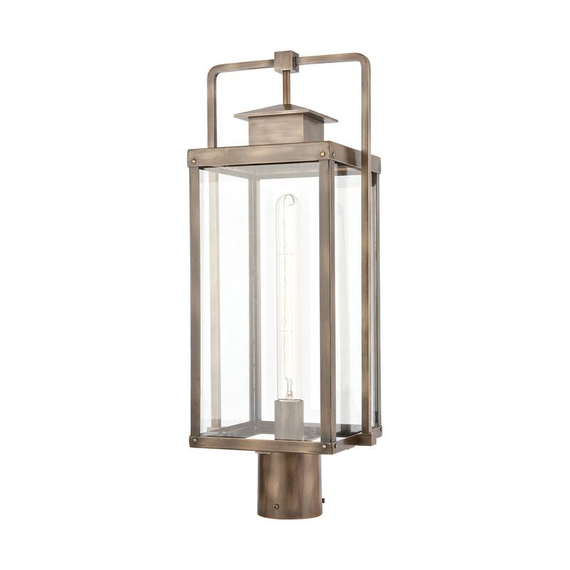 Elk Home Crested Butte Brass With Clear Glass 1 Light Post Light