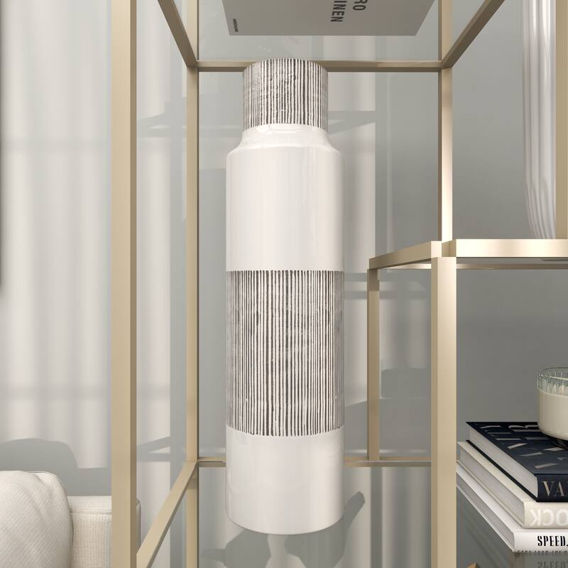 CosmoLiving by Cosmopolitan White Ceramic Modern Vase