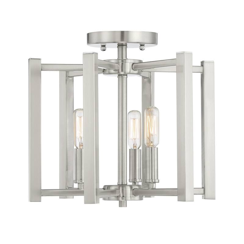 Savoy House Benson 3 Light 13" Wide Semi-Flush Ceiling Fixture - Satin Nickel