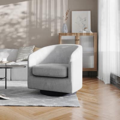 Traditional Club Style Accent Chair with 360° Swivel Metal Base