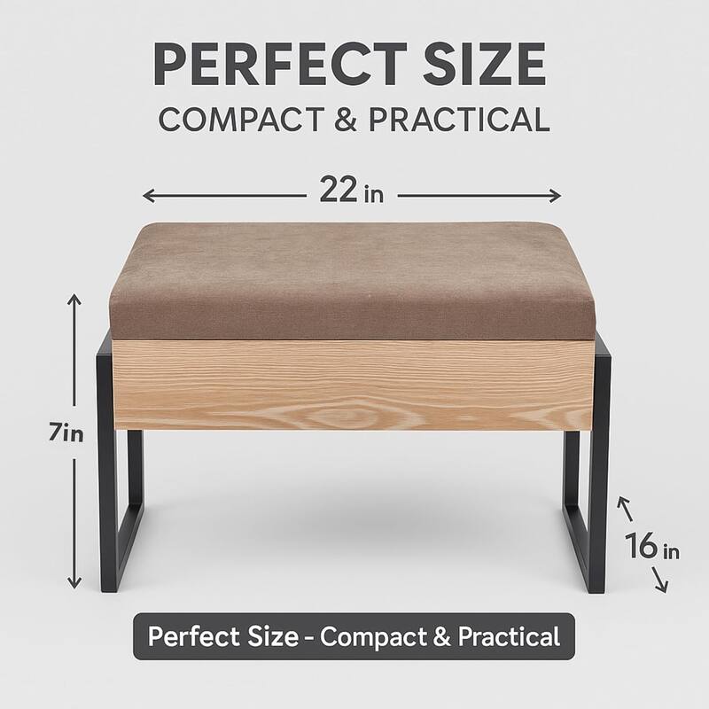 Modern Chenille Upholstered Bench with Foam Padding and MDF Frame