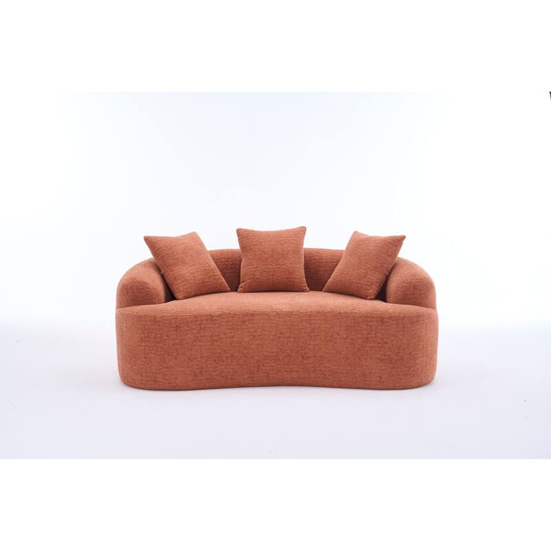 65″ Chenille 2-Seater Sofa with Easy Assembly & 300 lb Capacity