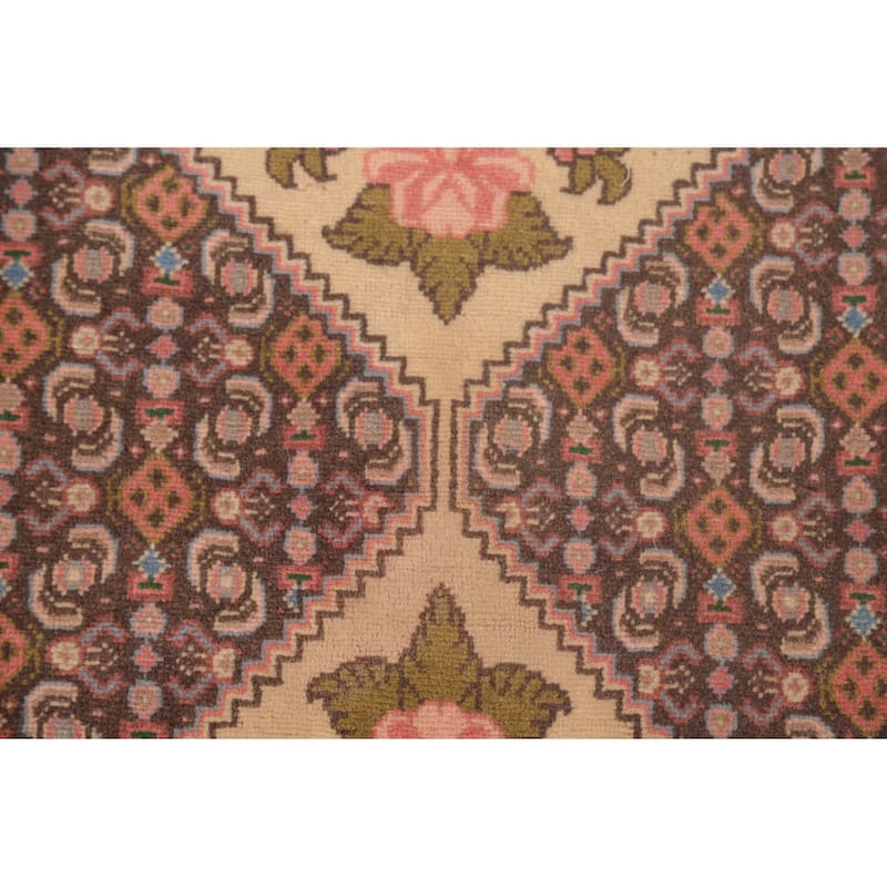 Geometric Bidjar Persian Vintage Runner Rug Handmade Wool Carpet - 2'0"x 9'9"