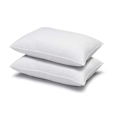 Signature Plush Firm Allergy-Resistant Down Alternative Side/Back Sleeper Pillow, Set of 2 - White