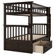 preview thumbnail 6 of 15, Espresso Convertible Twin Over Twin Bunk Bed With Drawers With Fence-shaped Guardrail