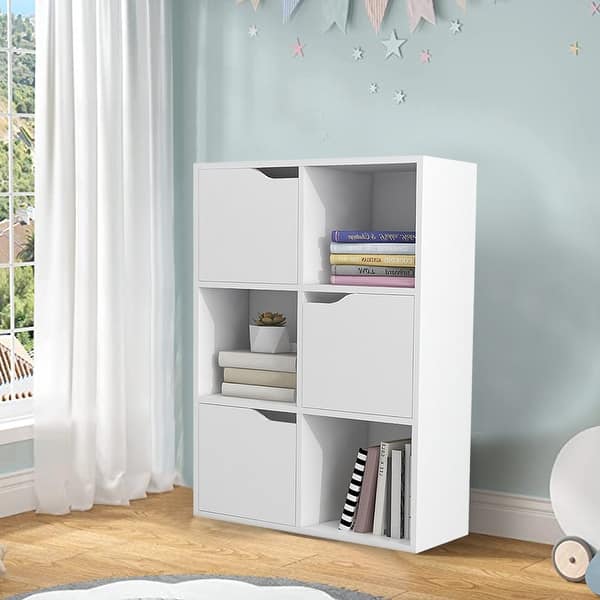 23.62 in. White 6Cube Bookcase with Storage Bins Bed Bath & Beyond 36061395