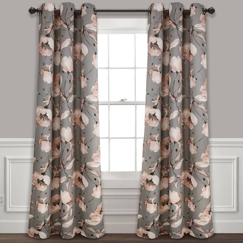 Silver Orchid Lane Blackout Window Curtain Panel Pair