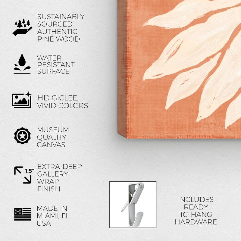 Wynwood Studio Canvas Floral and Botanical Solar Radience Orange and Pumpkin Modern & Contemporary Wall Art Canvas Print