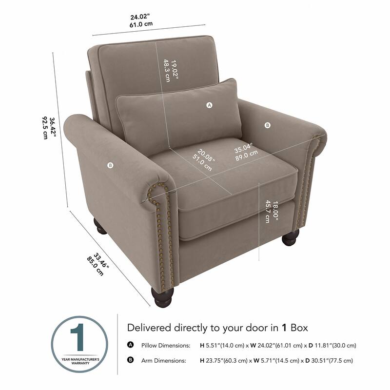Coventry Accent Chair with Arms by Bush Furniture