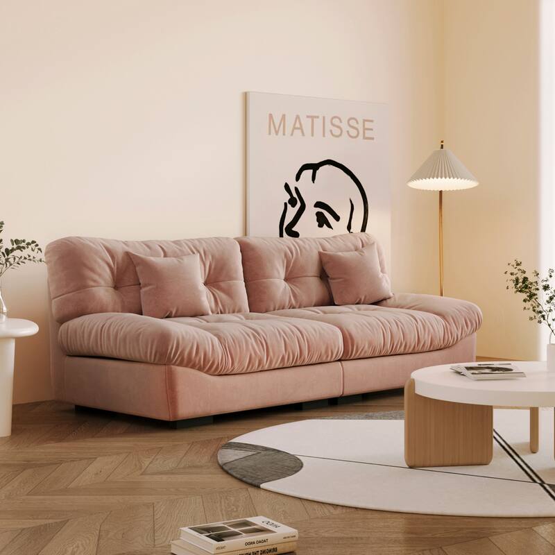 89" Tufted Sofa Cloud Shaped Couch